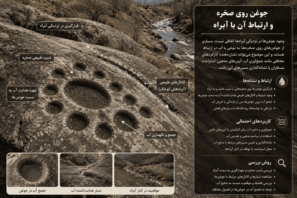 جوغن روی صخره و ارتباط آن با آبراه