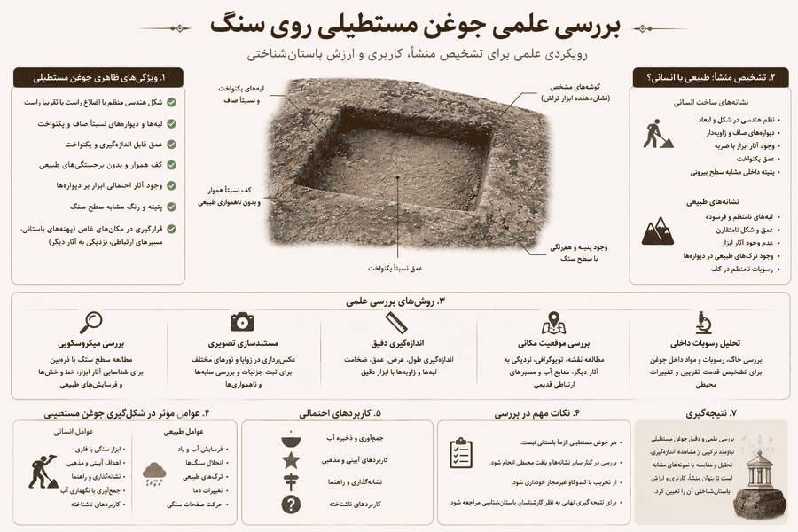 بررسی علمی جوغن مستطیلی روی سنگ